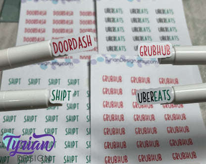 Food Delivery for Planners and Journals | Schedule Food Pick up Stickers in Charley Font.