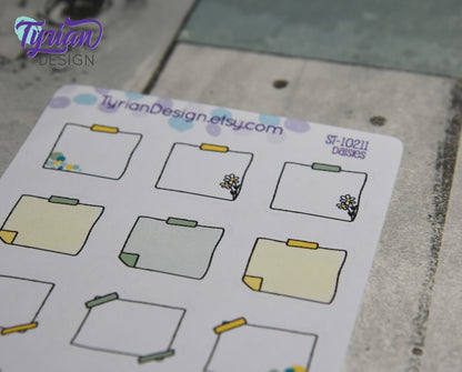 Sticky Note Stickers | 12 Stickers.