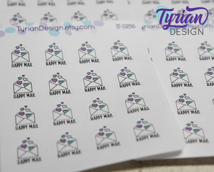 Happy Mail Stickers. | 16 Stickers | .79 x .6 each.
