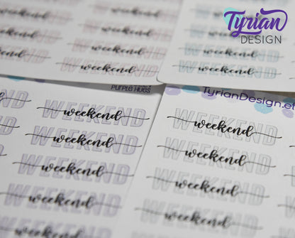 Weekend Stickers | 12 Stickers | 1.65 x .53" each