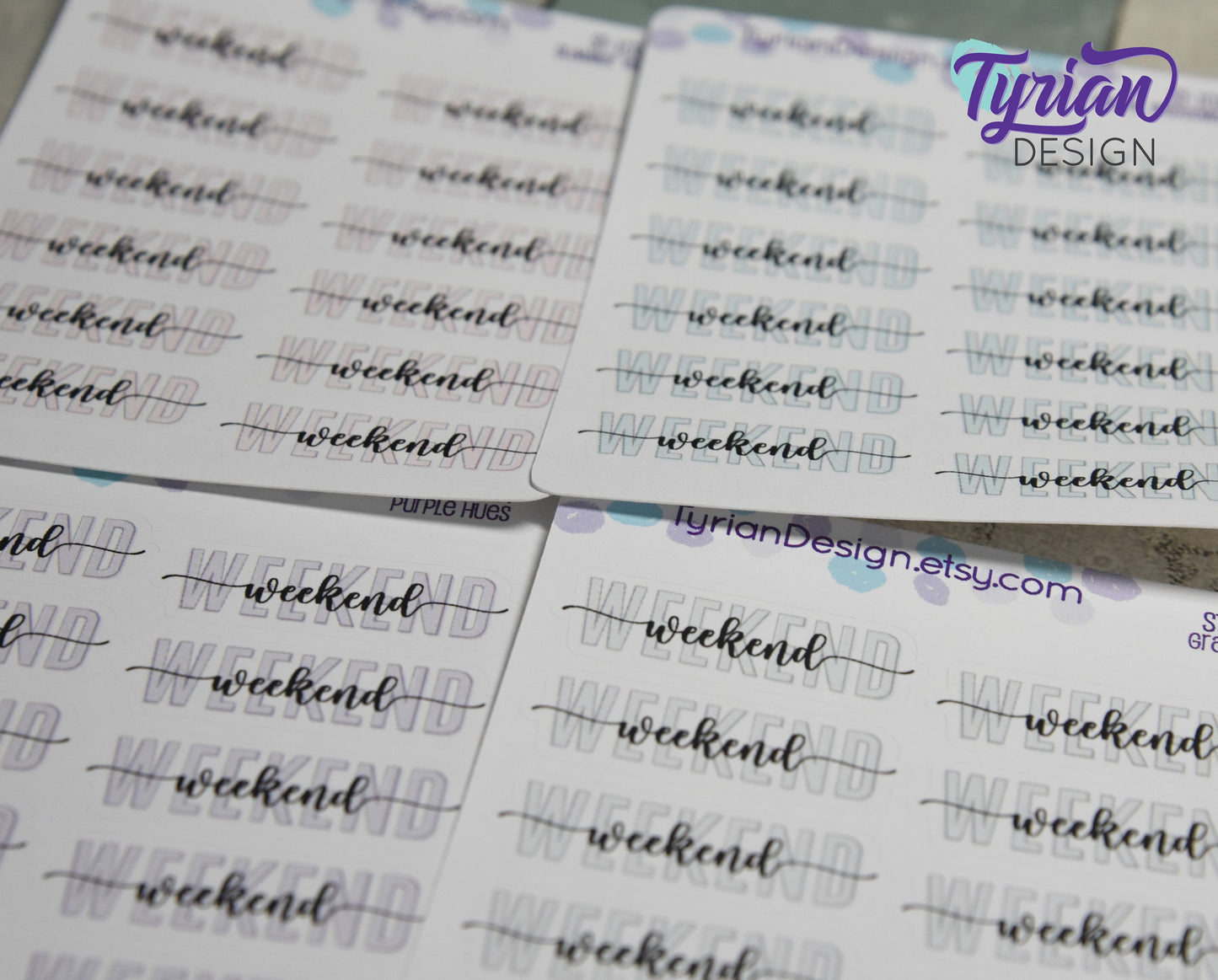Weekend Stickers | 12 Stickers | 1.65 x .53" each
