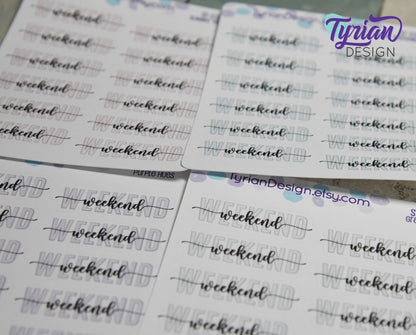 Weekend Stickers | 12 Stickers | 1.65 x .53" each