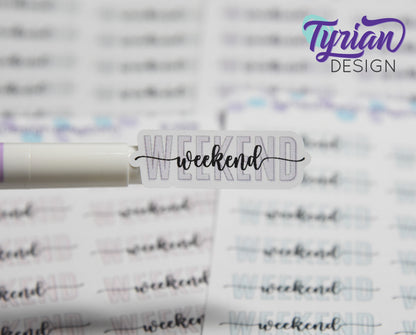 Weekend Stickers | 12 Stickers | 1.65 x .53" each