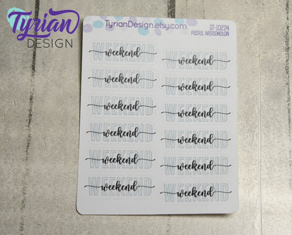 Weekend Stickers | 12 Stickers | 1.65 x .53" each