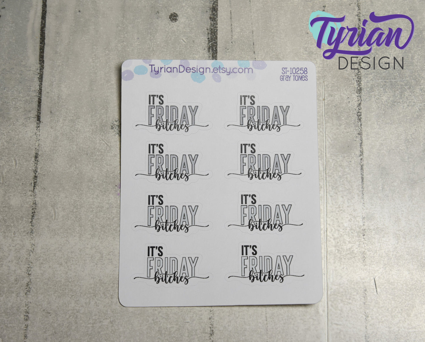 It's Friday Stickers | 8 Stickers | 1.43" x .8" Each | Various Colors