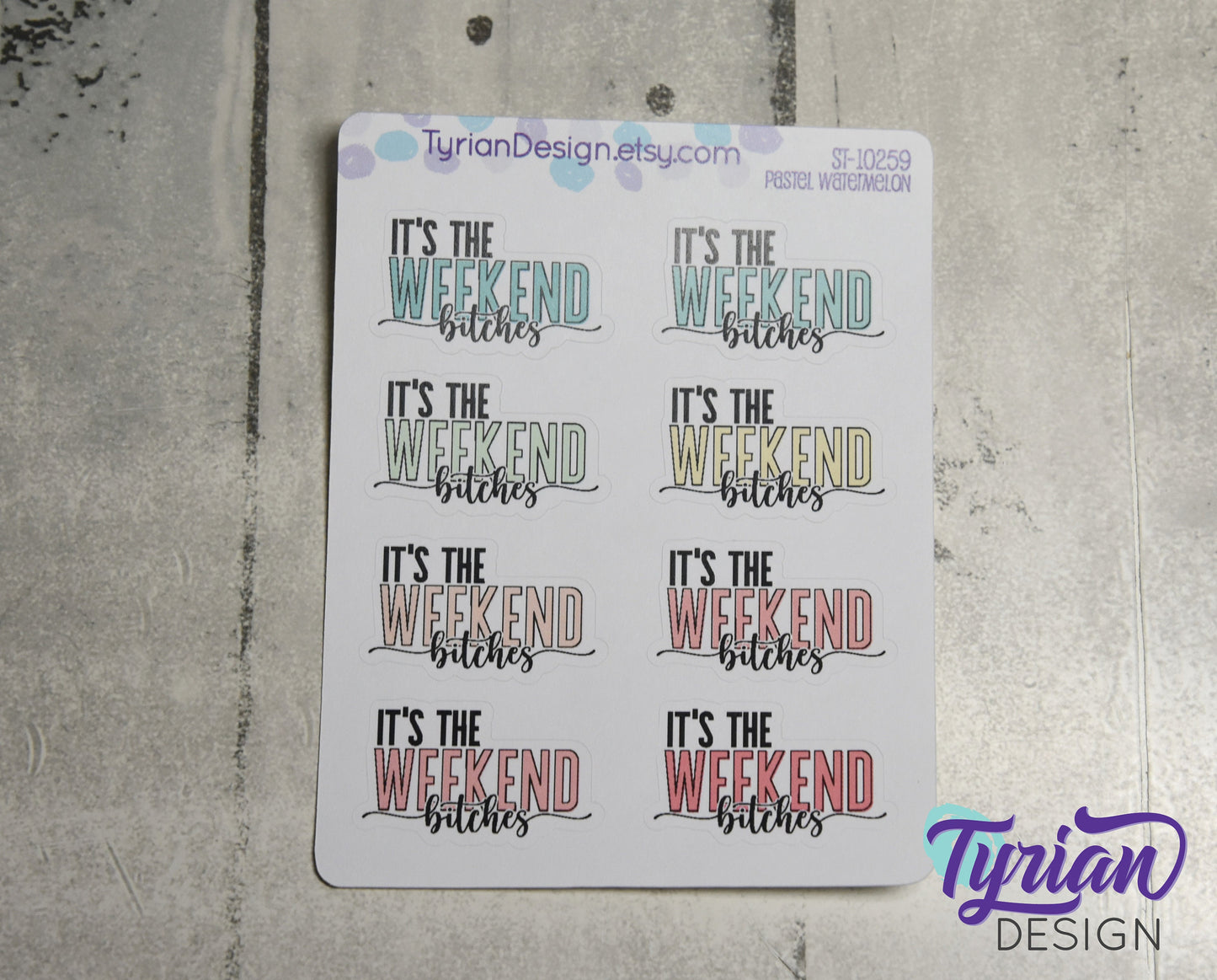 It's the Weekend Stickers | 8 Stickers | 1.43" x .89" Each | Color Options