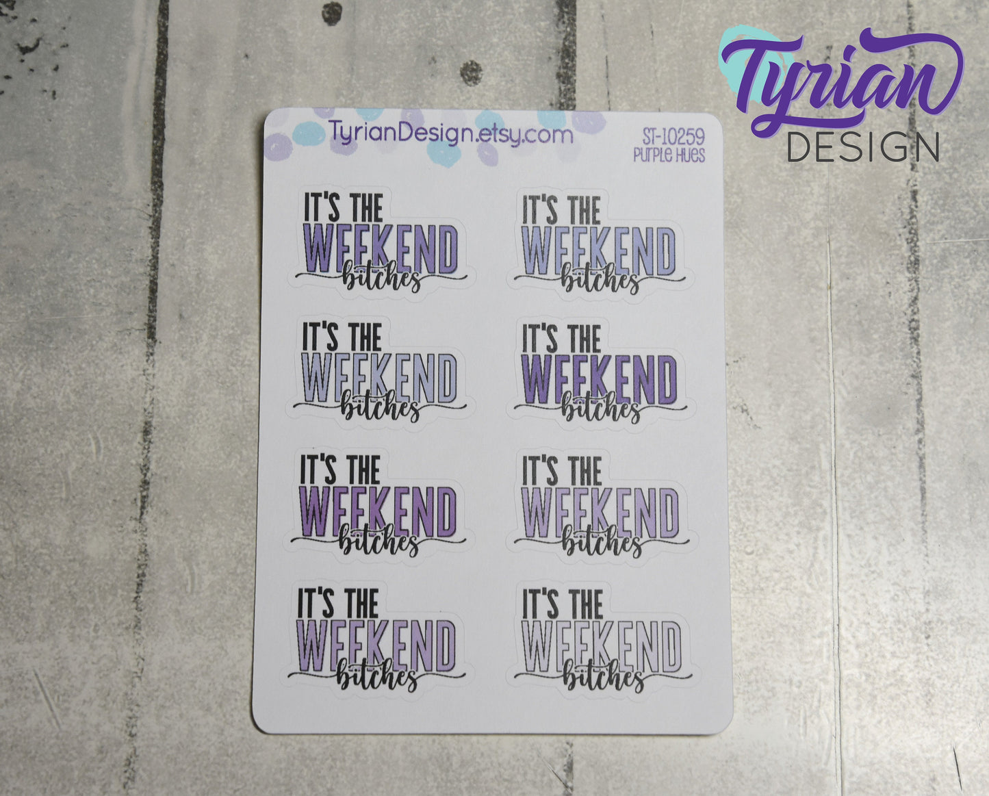 It's the Weekend Stickers | 8 Stickers | 1.43" x .89" Each | Color Options