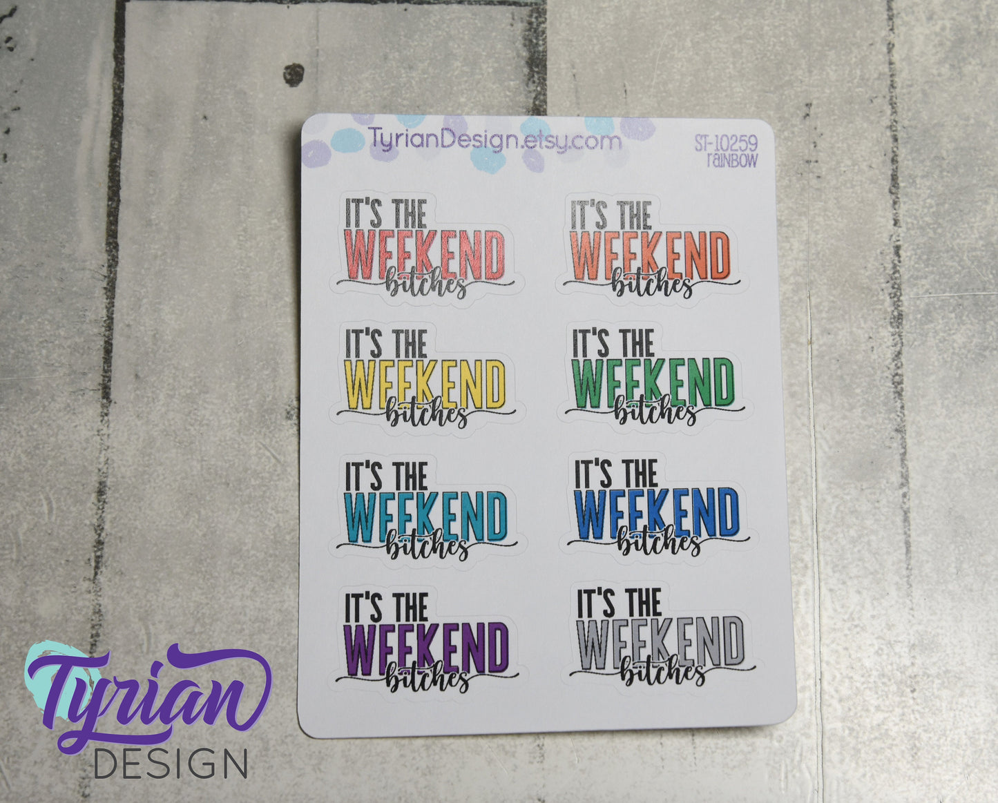 It's the Weekend Stickers | 8 Stickers | 1.43" x .89" Each | Color Options