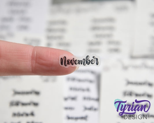 Small Months Stickers | January - December | 24 stickers | Font Izzy