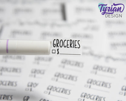 Groceries Stickers | 18 Stickers | .85 x .53" Each x Charley Font