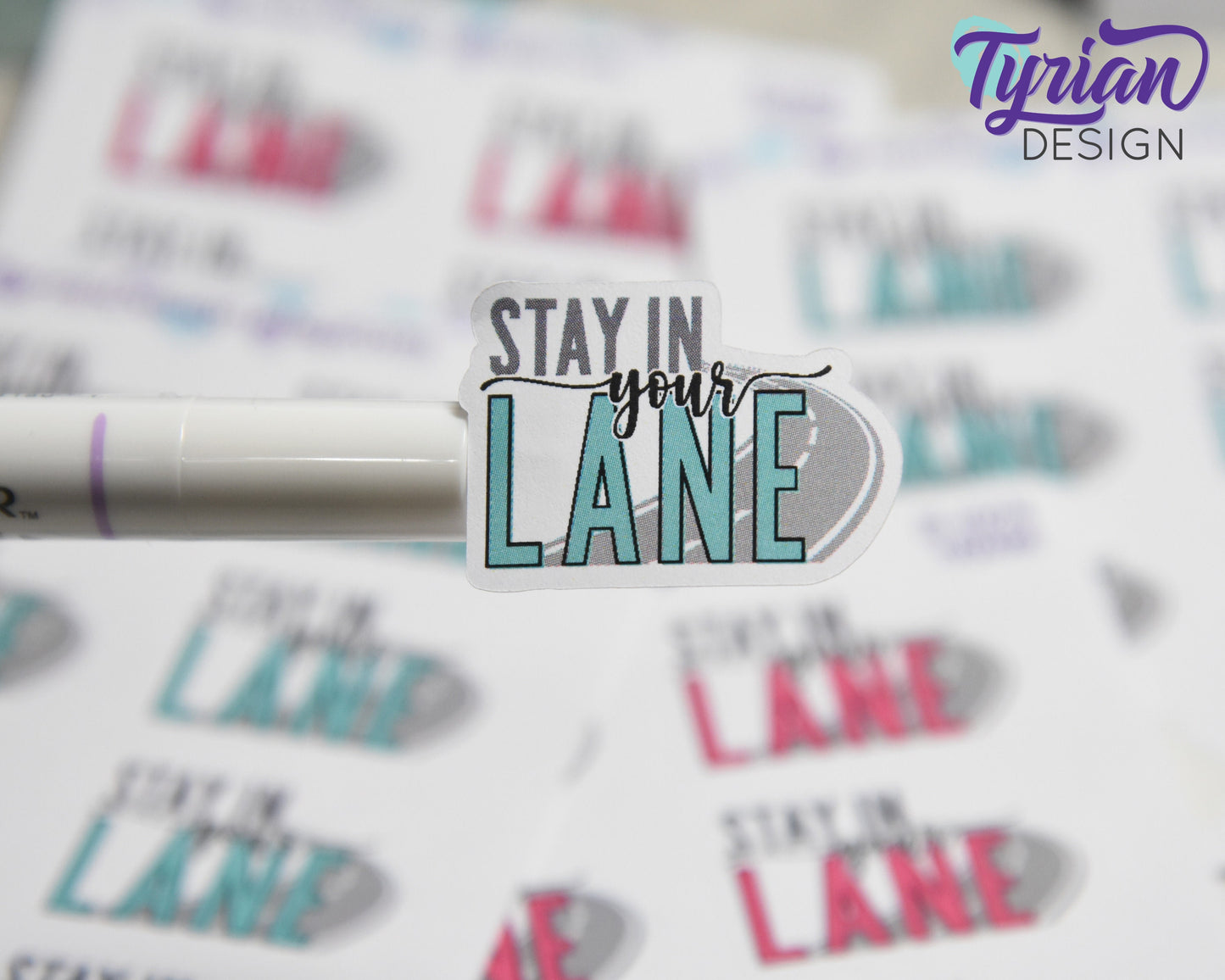 Stay in your lane Stickers | Different color options | 3.5 x 4.5" Sheet | 1.3 x .9" Sticker size | 8 stickers per sheet