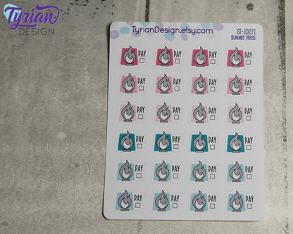 Natural Gas Icon Stickers | .68 x .58 Inches each