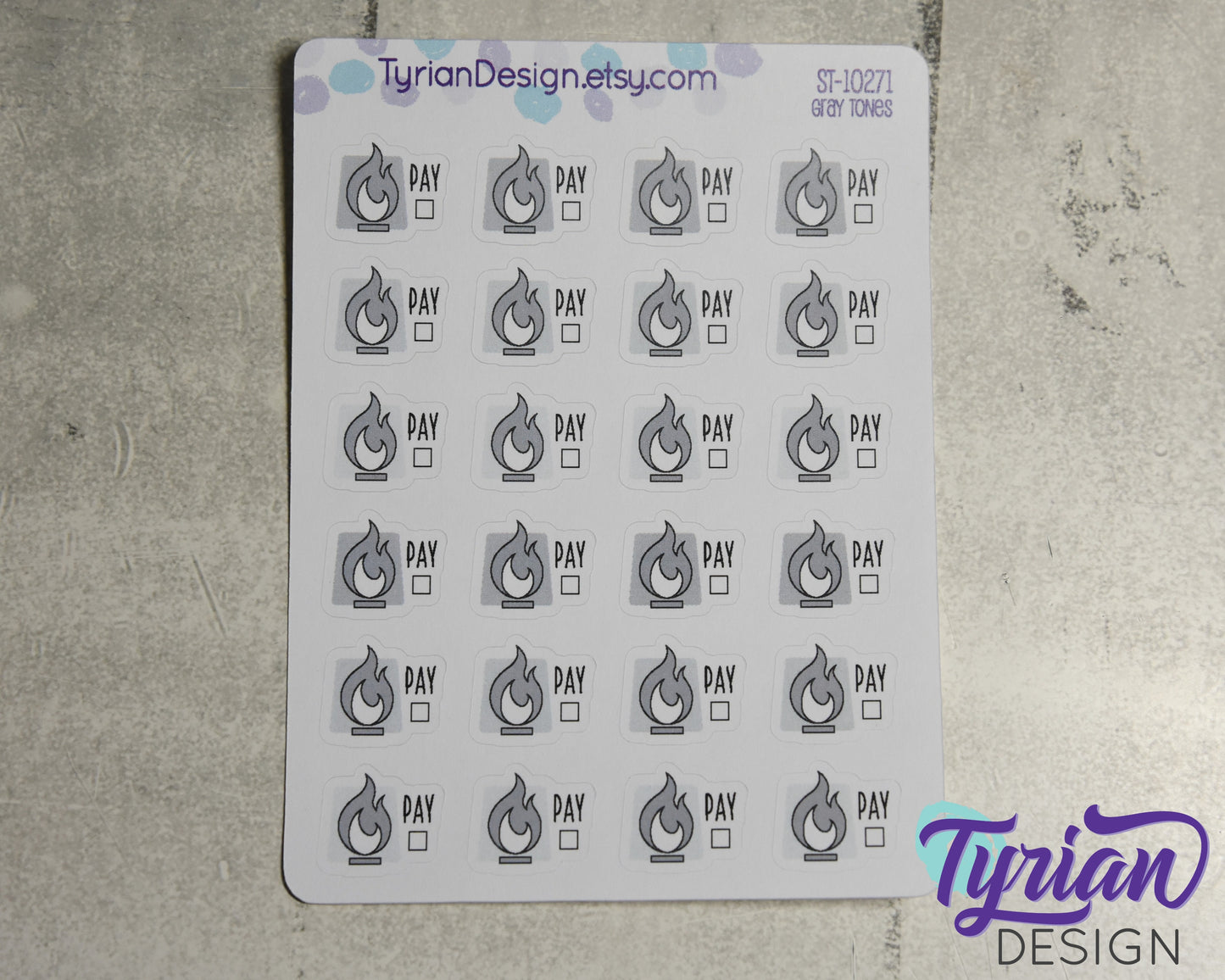 Natural Gas Icon Stickers | .68 x .58 Inches each