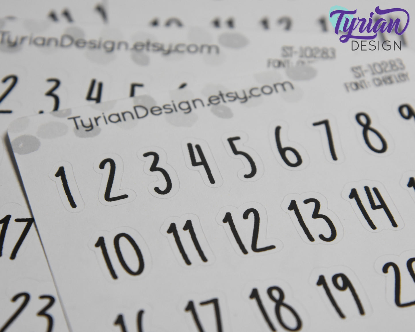Days of the month 1-31 stickers| .5" tall stickers