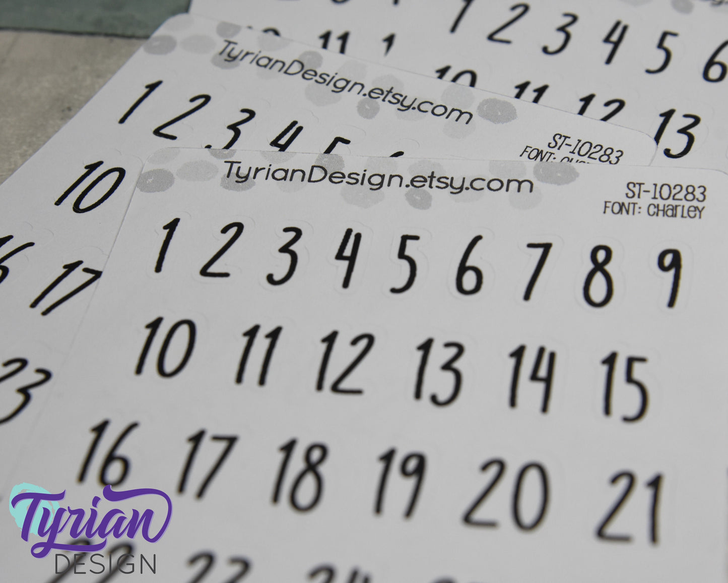 Days of the month 1-31 stickers| .5" tall stickers