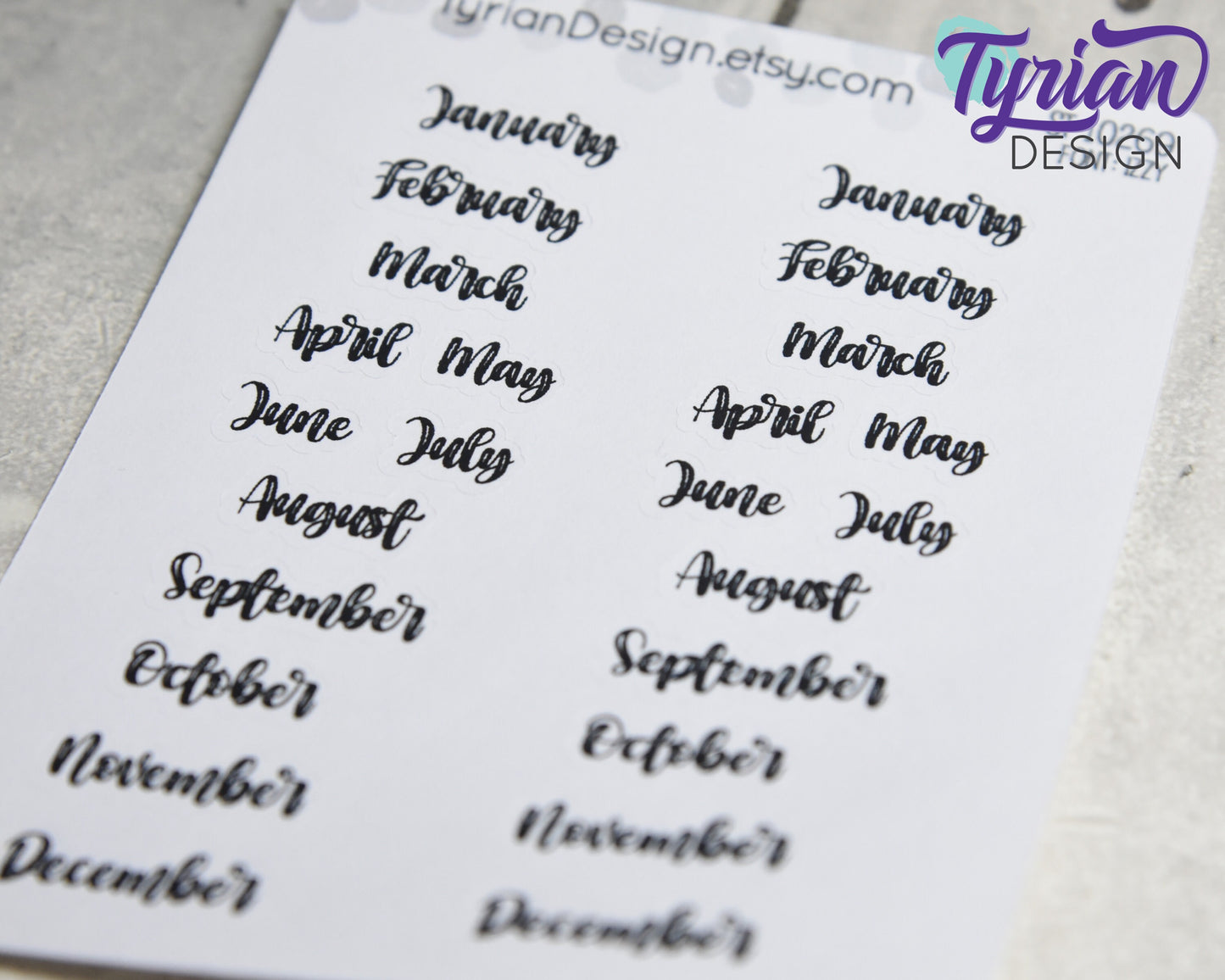 Small Months Stickers | January - December | 24 stickers | Font Izzy