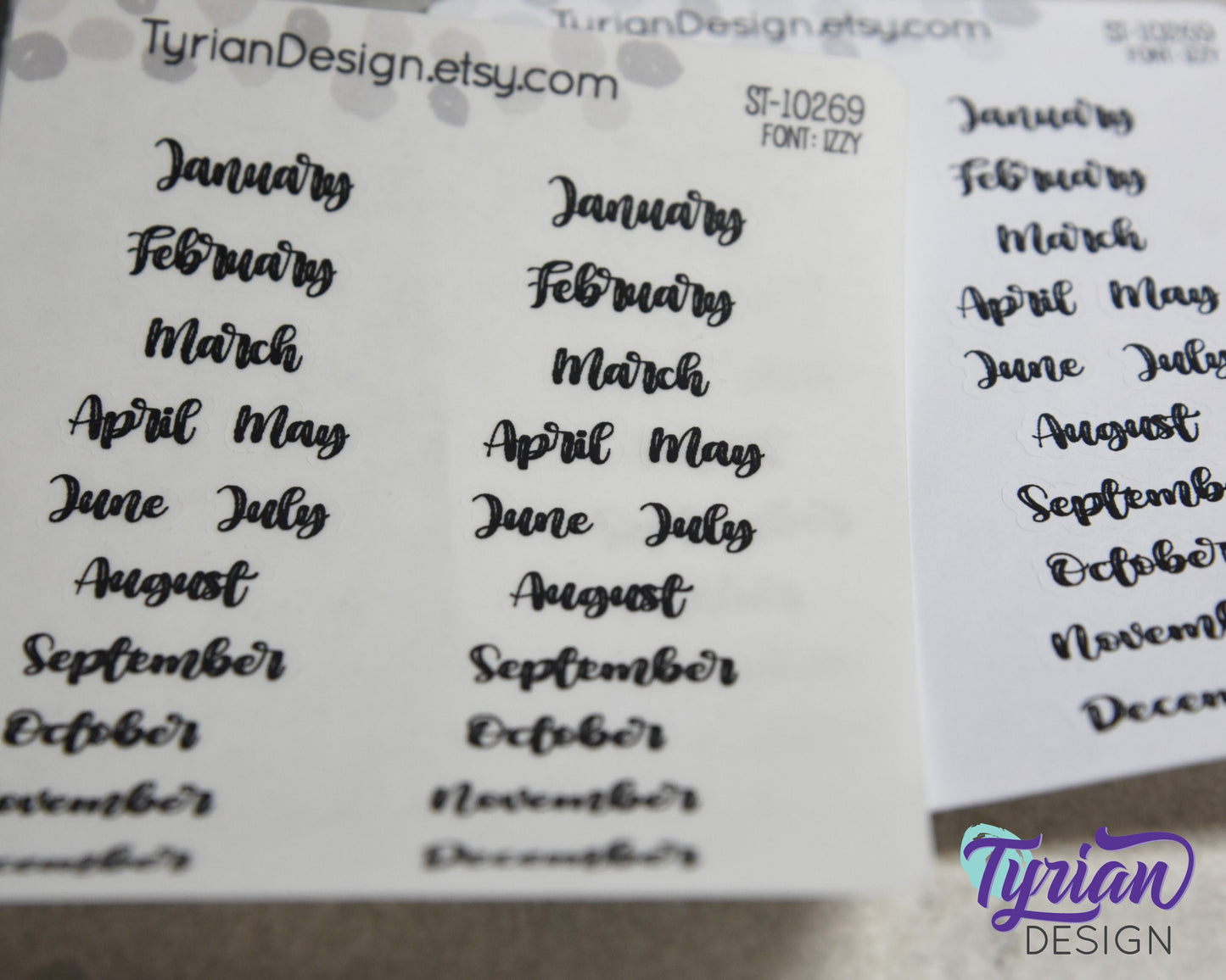 Small Months Stickers | January - December | 24 stickers | Font Izzy
