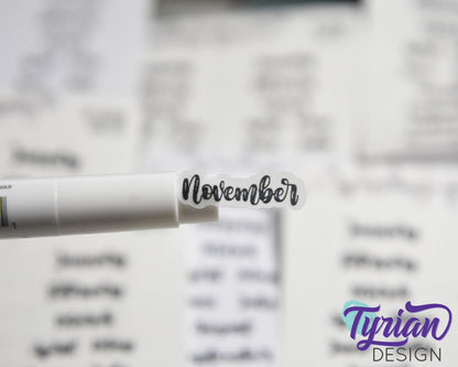 Small Months Stickers | January - December | 24 stickers | Font Izzy