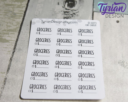 Groceries Stickers | 18 Stickers | .85 x .53" Each x Charley Font