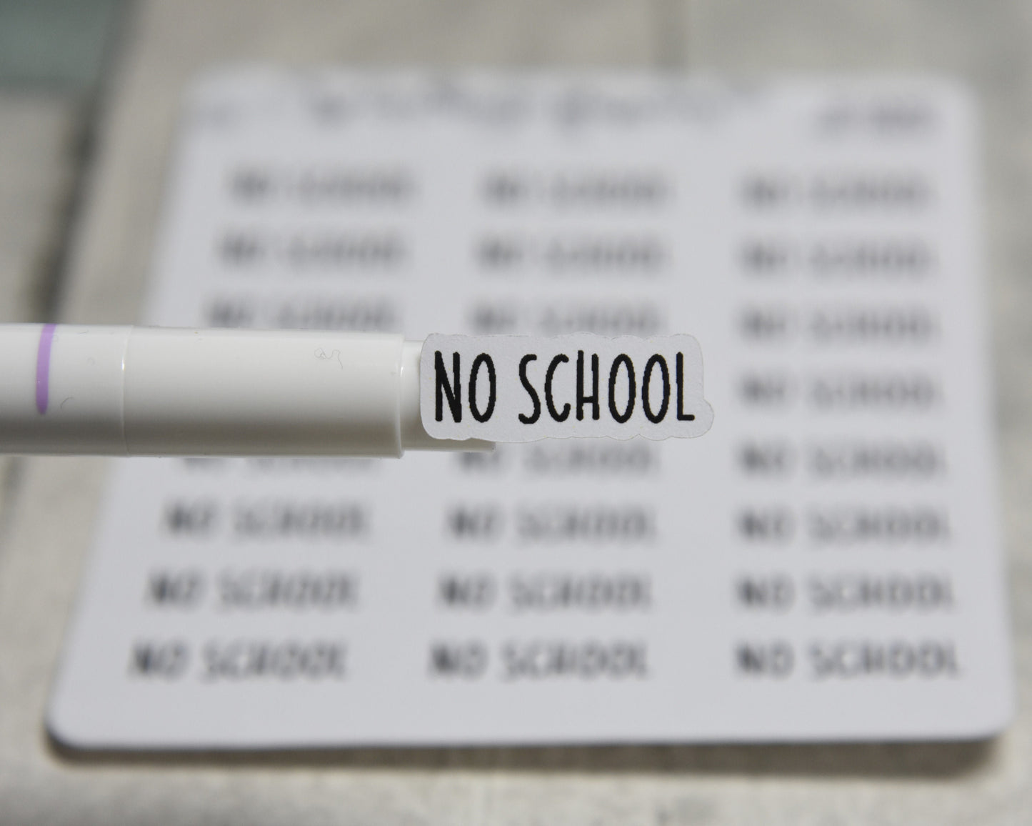 No School Stickers | 24 Stickers | 1" x .35" Sticker size | Charley Font