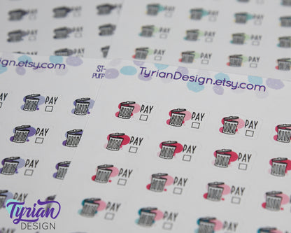 Trash Service Payment Stickers | 24 Stickers | .61 x.5" each