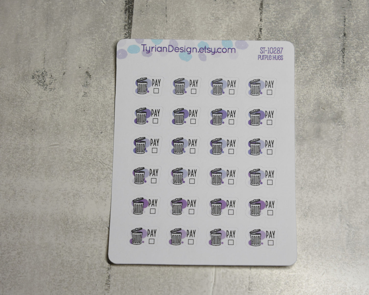 Trash Service Payment Stickers | 24 Stickers | .61 x.5" each