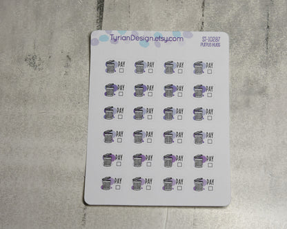 Trash Service Payment Stickers | 24 Stickers | .61 x.5" each
