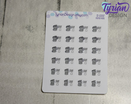 Trash Service Payment Stickers | 24 Stickers | .61 x.5" each