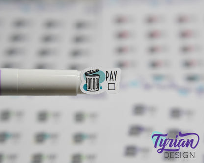 Trash Service Payment Stickers | 24 Stickers | .61 x.5" each