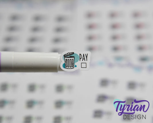 Trash Service Payment Stickers | 24 Stickers | .61 x.5" each