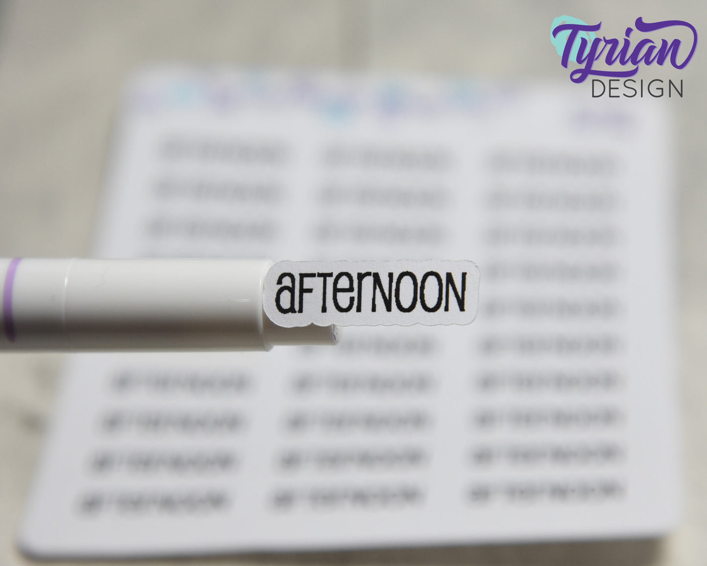 Afternoon Stickers for Planners and Journals |  30 Stickers | .95" x .3" Sticker size | Emm Font