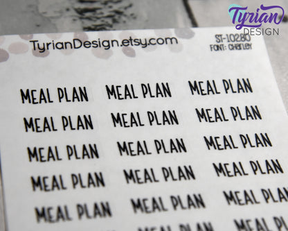 Meal Plan Stickers | .9 x .35" Sticker size | 24 stickers | Charlie Font