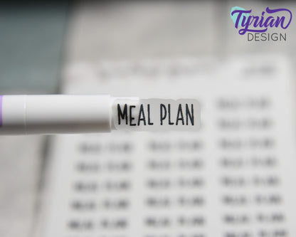 Meal Plan Stickers | .9 x .35" Sticker size | 24 stickers | Charlie Font