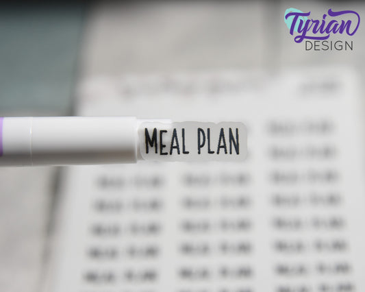 Meal Plan Stickers | .9 x .35" Sticker size | 24 stickers | Charlie Font