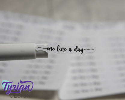 One Line a Day Stickers | 20 Stickers | .3" x 1.5" Stickers
