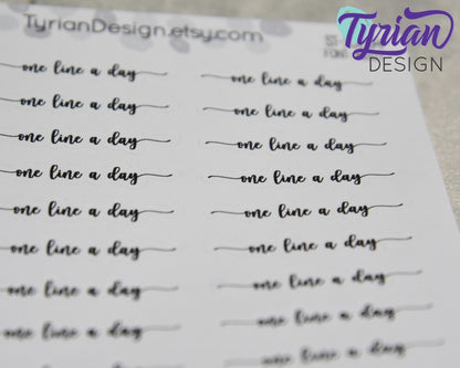 One Line a Day Stickers | 20 Stickers | .3" x 1.5" Stickers