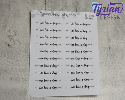 One Line a Day Stickers | 20 Stickers | .3" x 1.5" Stickers