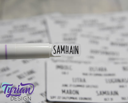 Wiccan Sabbats Mini Sheet of Stickers | Charley font | Mini Sheet | Eight Sabbat rituals| 8 stickers | .35 high