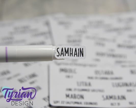 Wiccan Sabbats Mini Sheet of Stickers | Charley font | Mini Sheet | Eight Sabbat rituals| 8 stickers | .35 high