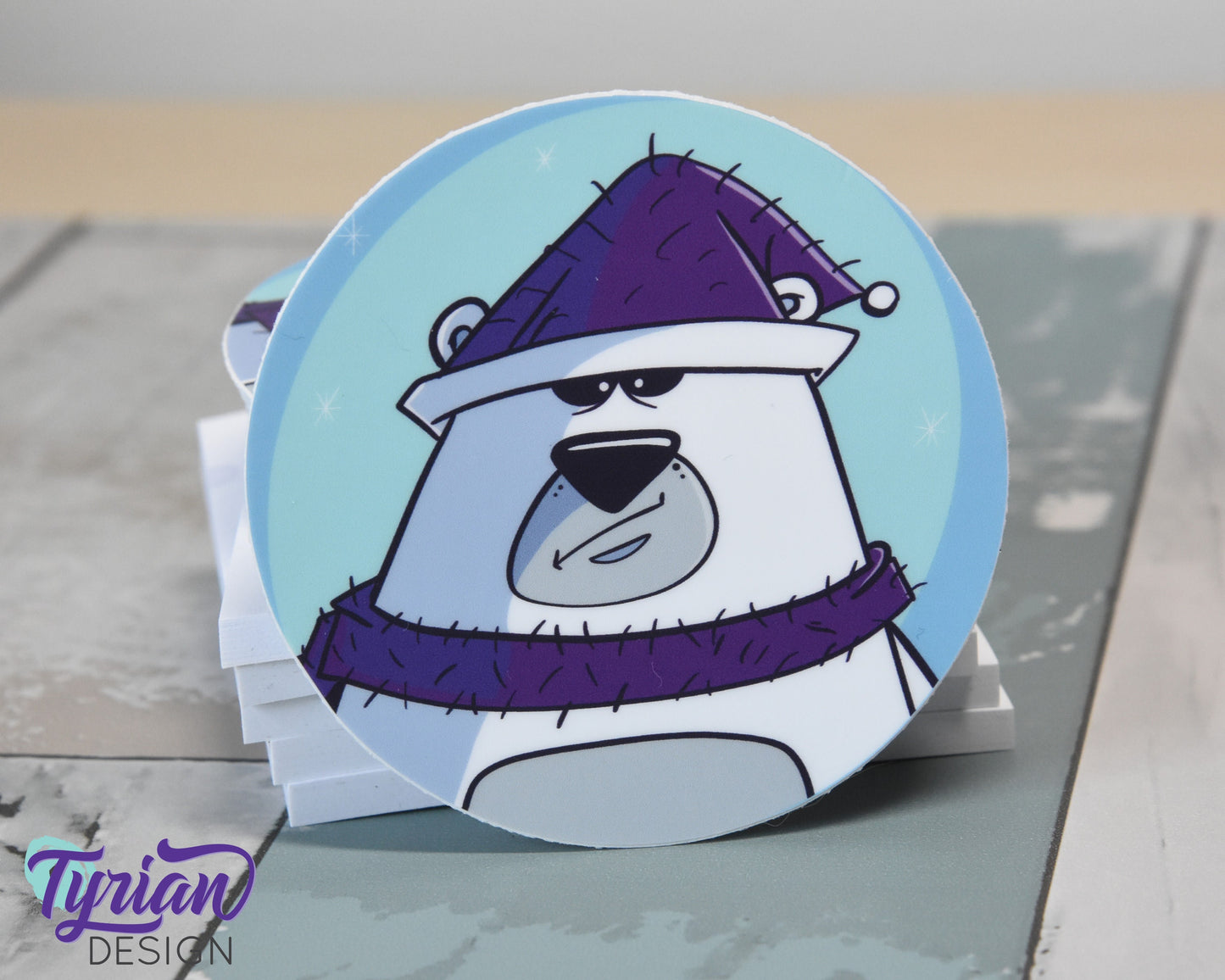 Angsty Polar Bear Vinyl Sticker | 3 inch Round