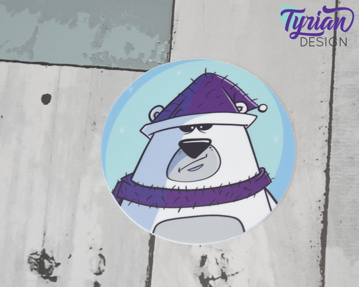 Angsty Polar Bear Vinyl Sticker | 3 inch Round