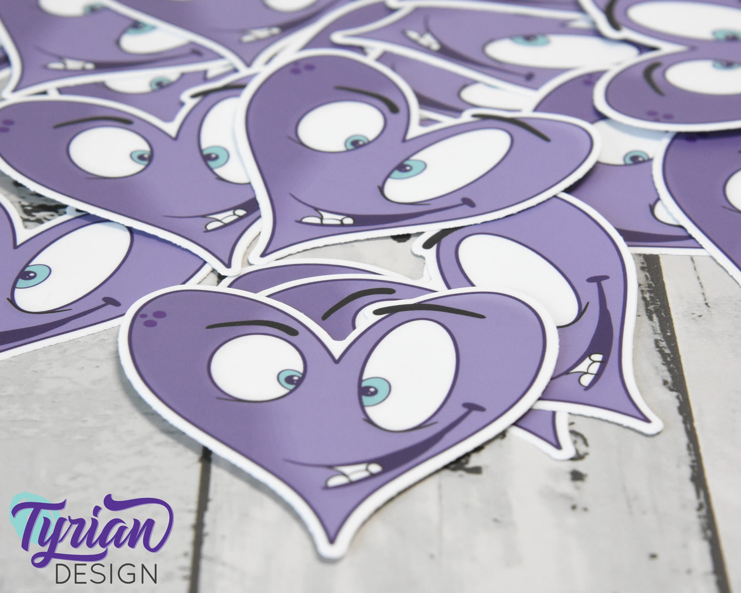 Crazy Heart Vinyl Sticker | Purple Heart Sticker | Sticker is high quality weather proof vinyl | 3 x 3 inch