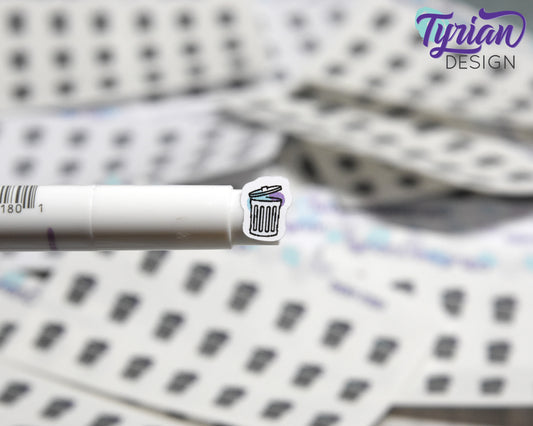 Trash Stickers - Tiny Garbage stickers on a mini sheet - Great for small bullet Journals and Planner, or mimimalist planners