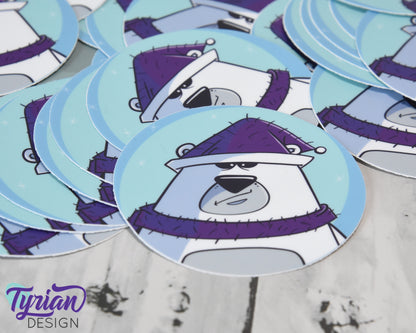 Angsty Polar Bear Vinyl Sticker | 3 inch Round