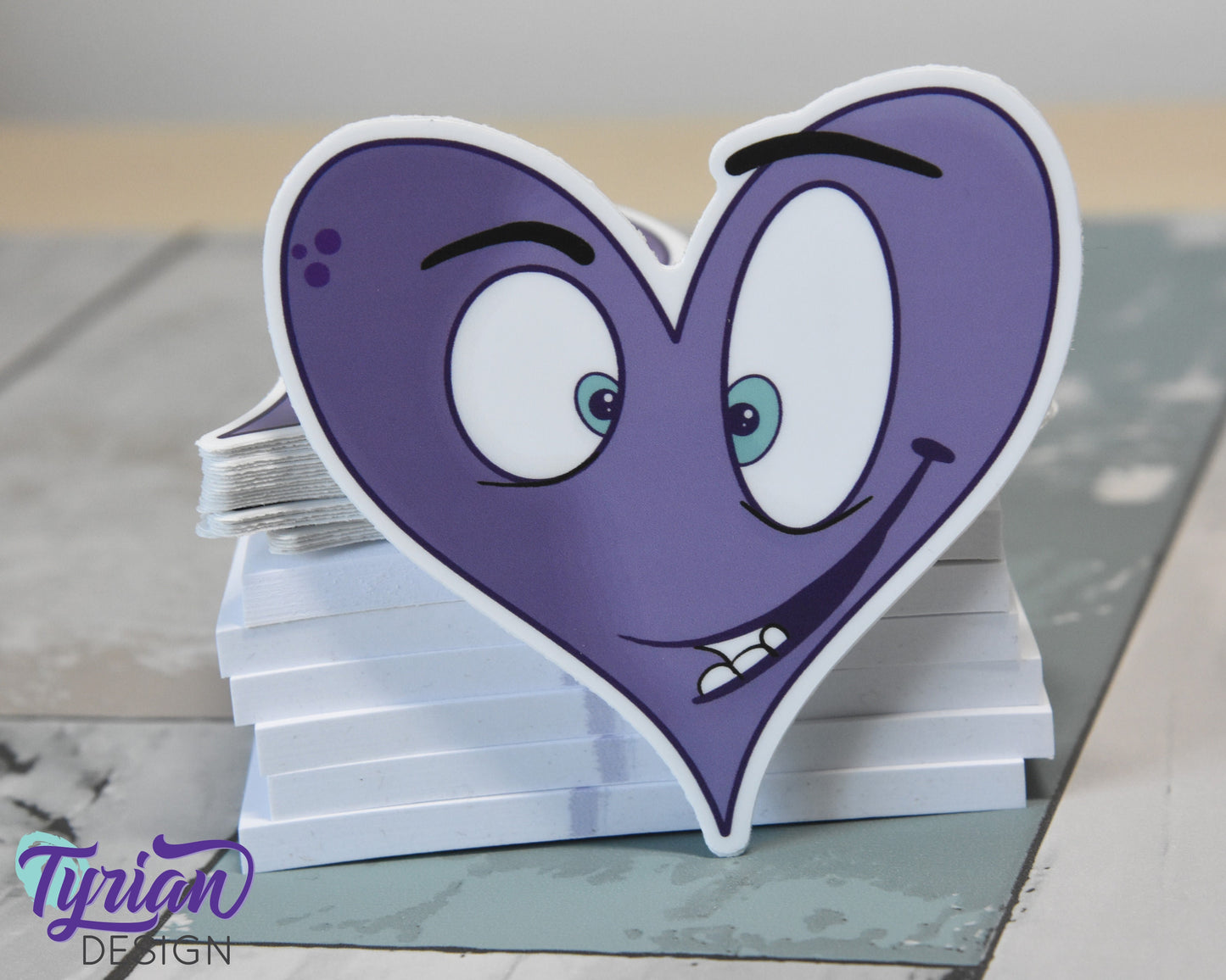 Crazy Heart Vinyl Sticker | Purple Heart Sticker | Sticker is high quality weather proof vinyl | 3 x 3 inch