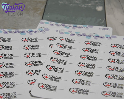 Blood Pressure Icon Stickers | 21 Stickers | 1 x .5" Each