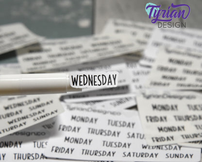 Days of the Week Stickers | Charley Font | Mini Sheet |  Great for Planners and Journals | Date headers | Monday - Sunday Two weeks