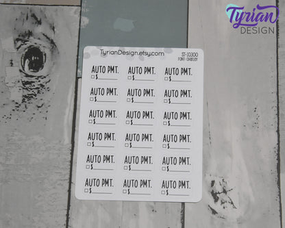 Auto Payment Stickers | 18 Sticker | 1 x .55  each