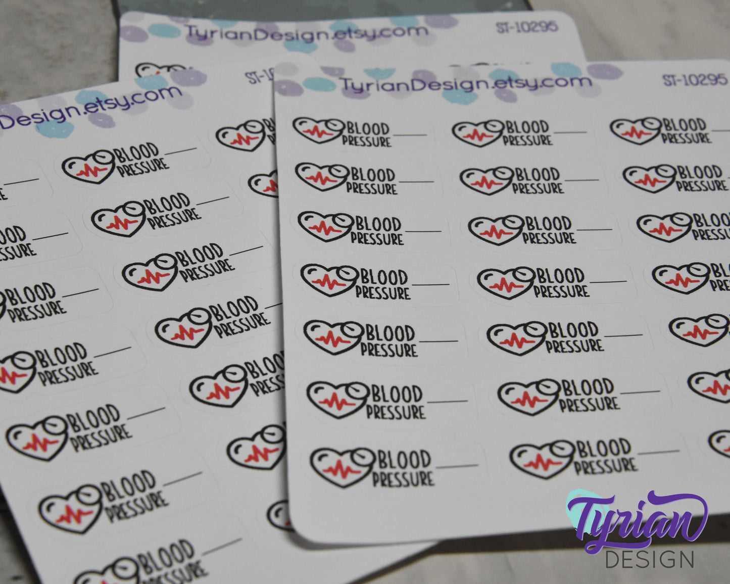 Blood Pressure Icon Stickers | 21 Stickers | 1 x .5" Each
