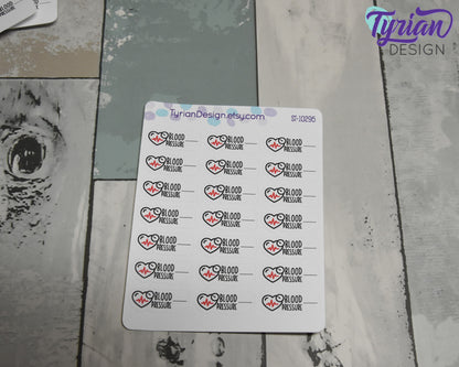 Blood Pressure Icon Stickers | 21 Stickers | 1 x .5" Each